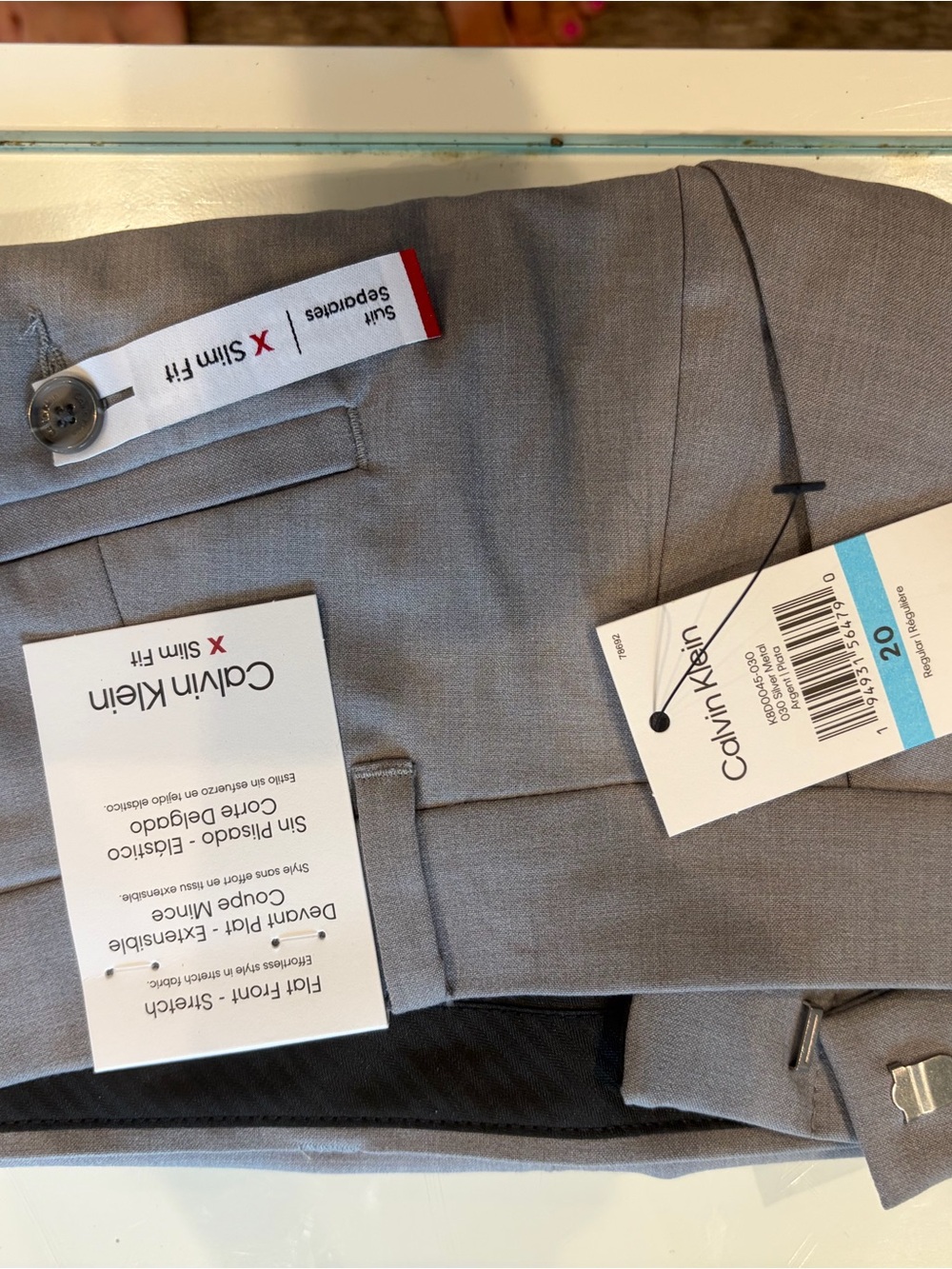 Calvin Klein Light Gray Slim Dress Pants